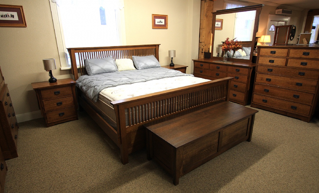 Mission 7 Pc Oak Spindle Mennonite Bedroom Suite Lloyd S