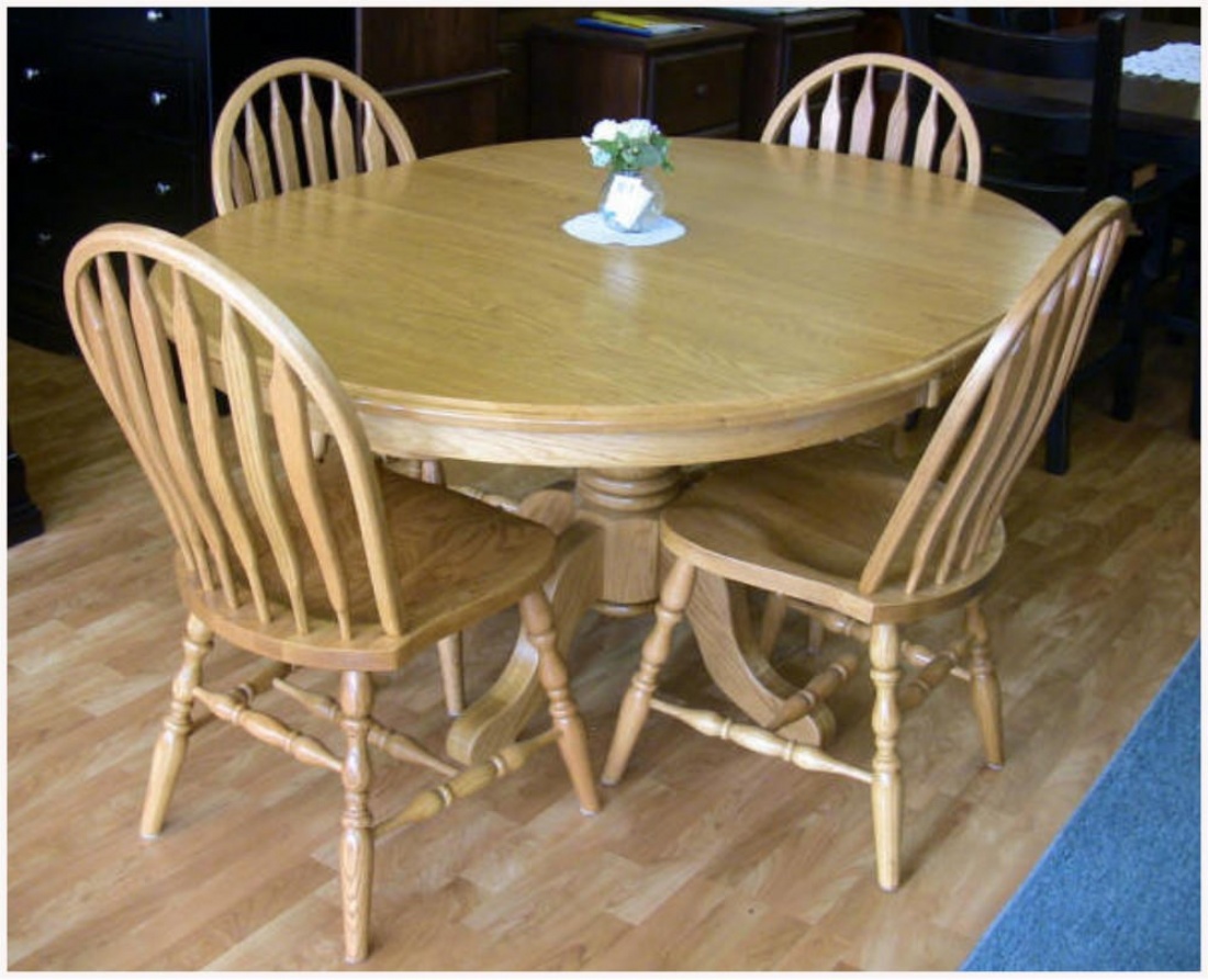 Single Pedestal Mennonite Oak Table Lloyd's Mennonite Furniture