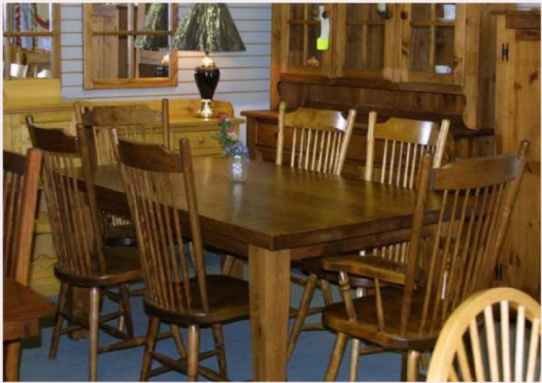 Rustic Mennonite Harvest Barn Board Table & Chairs Mennonite Furniture Ontario at Lloyd's Furniture Gallery in Schomberg