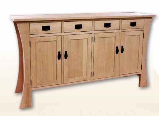 Mission Sideboard 4 Drawers / 4 Doors w/ Curved Leg Mennonite Furniture Ontario at Lloyd's Furniture Gallery in Schomberg