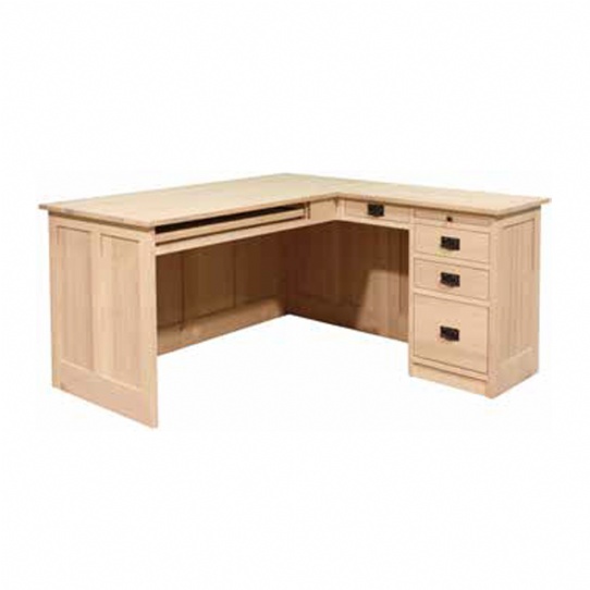 Mission L-Shaped Desk Mennonite Furniture Ontario at Lloyd's Furniture Gallery in Schomberg