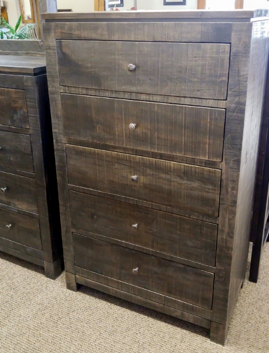 Rough Cut Metro 5 Drawer Hiboy Mennonite Furniture Ontario at Lloyd's Furniture Gallery in Schomberg