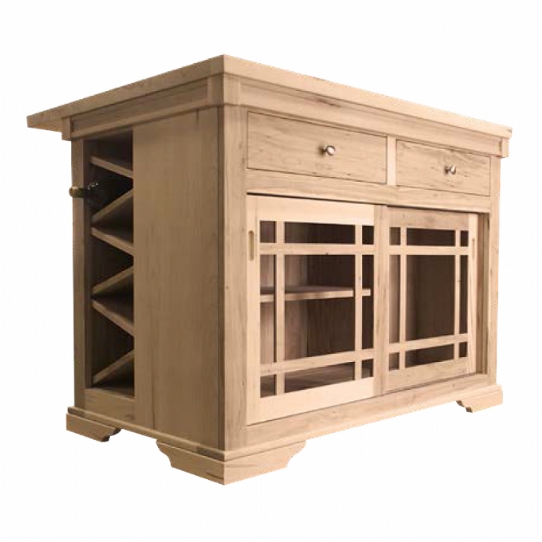 Madrid 2-Door 2-Drawer Island with Wine Rack Mennonite Furniture Ontario at Lloyd's Furniture Gallery in Schomberg